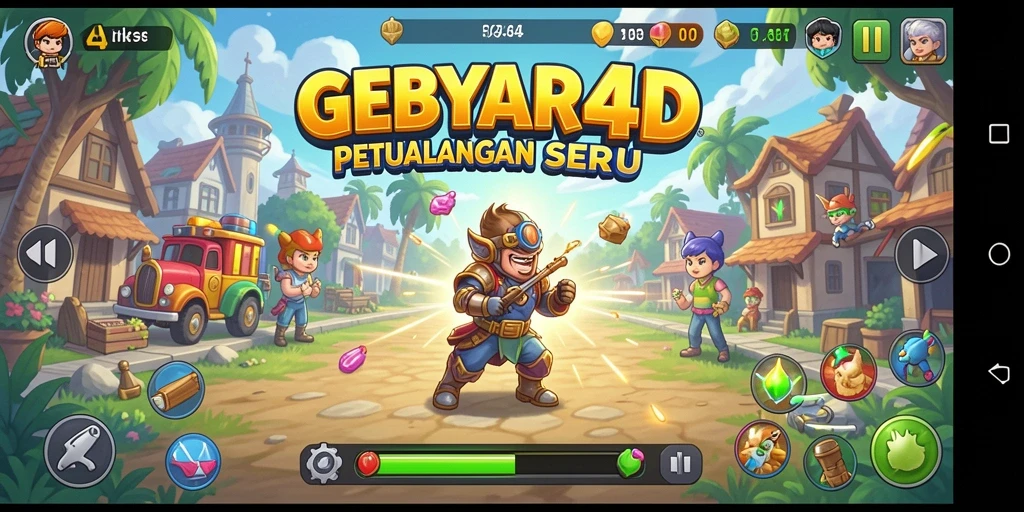 Tampilan gameplay seru dari GEBYAR4D dengan aksi yang cepat dan grafis menawan.