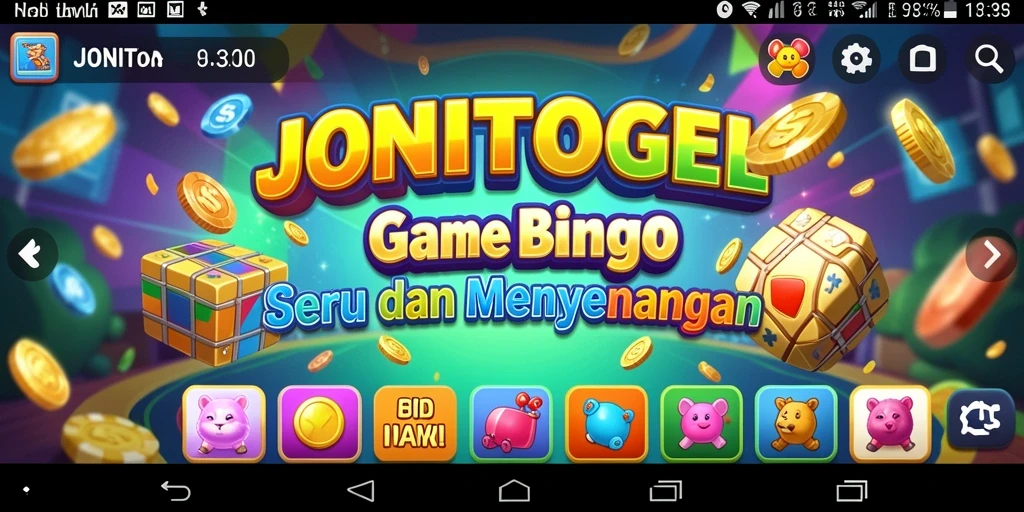 Screenshot utama JONITOGEL menampilkan gameplay Bingo yang menarik.