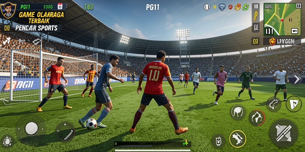 Tampilan gameplay PG11 menampilkan pertandingan seru dan dinamis.