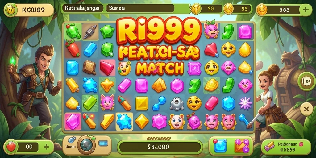 Tampilan gameplay seru dan warna-warni dari RI889 Match-3.